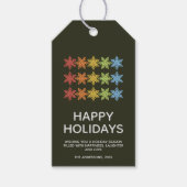 Modern farbige Schneeflocken Weihnachten Geschenkanhänger (Vorderseite)