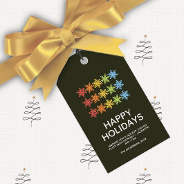 Modern farbige Schneeflocken Weihnachten Geschenkanhänger