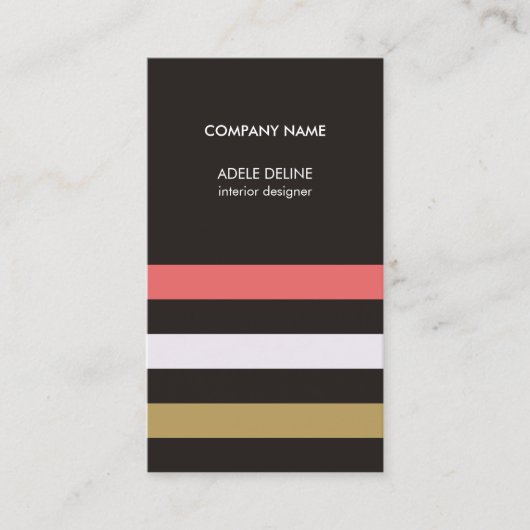 Modern farbige Streifen Designer Business Card Visitenkarte (Vorderseite)