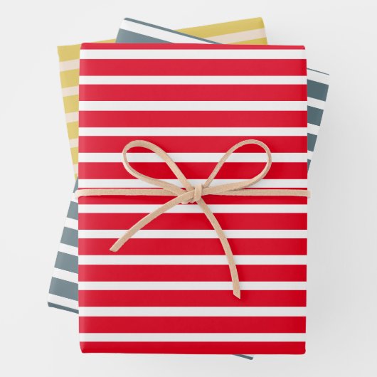 Modern farbige Streifen Weihnachten Geschenkpapier Set (Beispiel)