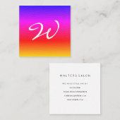 Modern farbige Textur Monogram Quadratische Visitenkarte (Vorne/Hinten)