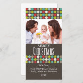 Modern farbige Weihnachtsfotokarte Feiertagskarte (Vorne/Hinten)