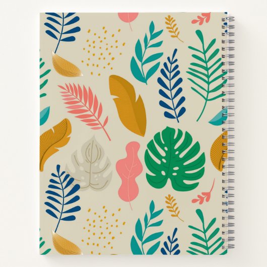 Modern farbiger Jungle Leopard Name Notizblock (Rückseite)