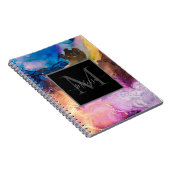 Modern farbiger Marmormonogramm-Name Notizblock (Rechte Seite)