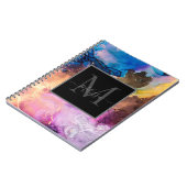 Modern farbiger Marmormonogramm-Name Notizblock (Linke Seite)