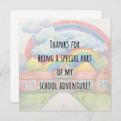 Modern farbiger Regenbogen Vielen Dank Teacher Car Dankeskarte (Vorne/Hinten)