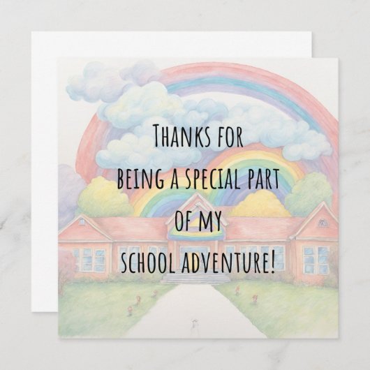 Modern farbiger Regenbogen Vielen Dank Teacher Car Dankeskarte (Vorne/Hinten)