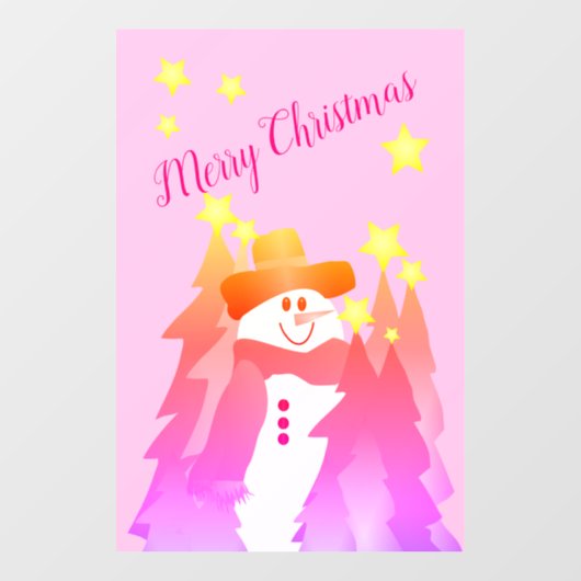 Modern farbiger Schneemann Fensteraufkleber (Blatt)