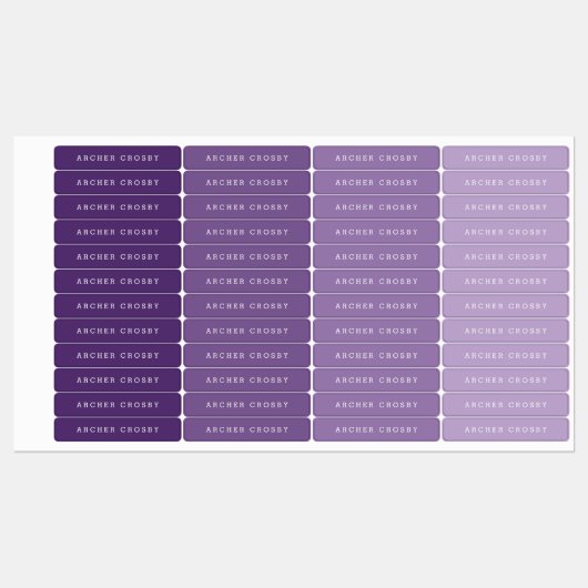 Modern farbiger wasserfester Name Etiketten (Blatt)