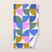 Modern farbiges geometrisches Muster Blau Gold Pin Badhandtuch Set (Handtuch)