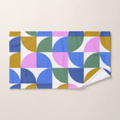 Modern farbiges geometrisches Muster Blau Gold Pin Badhandtuch Set (Handtuch)