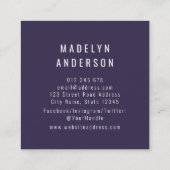 Modern farbiges Indigopink Aquamarin Confetti Quadratische Visitenkarte (Rückseite)