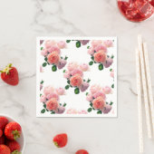 Modern farbiges Watercolor Roses Template Serviette (Beispiel)