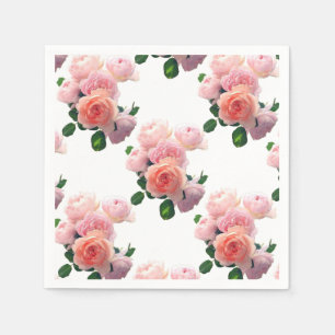 Modern farbiges Watercolor Roses Template Serviette