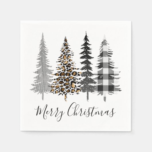 Modern Farmhouse Christmas Trees Serviette (Vorderseite)