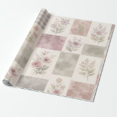 Modern Farmhouse Pastel Purple Quilt Patchwork  Geschenkpapier (Ungerollt)