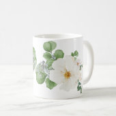 Modern farmhouse personalize custom Floral Mug Kaffeetasse (VorderseiteRechts)