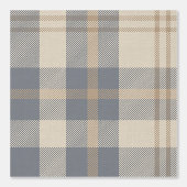 Modern Farmhouse Plaid in Cream and Slate Blue Tapete (Vorderseite)