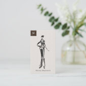 Modern Fashion Designer Model Sketch Visitenkarte (Stehend Vorderseite)