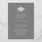 Modern Fashion Foil 1 Foto Grad Announcement Card Folieneinladung (Rückseite)