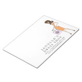 Modern Fashion Girl Damask Business Pad Notizblock (angewinkelt)