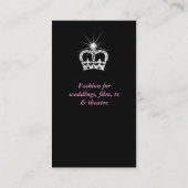 Modern Fashion Lace Pink Crown Tiara Visitenkarte (Rückseite)