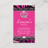 Modern Fashion Lace Pink Crown Tiara Visitenkarte (Vorderseite)