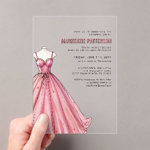 Modern Fashion School Designer Abschluss Acryleinladungen