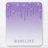Modern Fashionable Trendy Purple Glitter Drip Mousepad (Vorne)