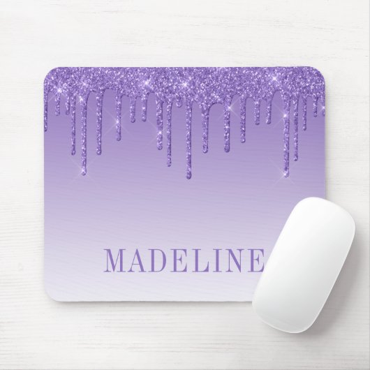 Modern Fashionable Trendy Purple Glitter Mousepad (Mit Mouse)