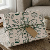 Modern Father's Day Doodle Pattern Millennial Dad Geschenkpapier