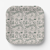 Modern Father's Day Doodle Pattern Millennial Dad Pappteller (Vorderseite)