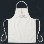 Modern Faux Gold Fork Catering Logo on Ivory Schürze<br><div class="desc">A chic and luxe design motif of a faux gold fork draws attention to the faux gold serif text for your name or business name on this personalized apron. Created for catering companies, personal chefs, event planners, restaurants or personal use. Art and design © 1201AM Design Studio | www.1201am.com</div>