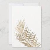 Modern faux gold palm tree elegant wedding details einladung (Rückseite)