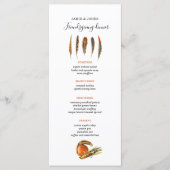 Modern Feathers Erntedank Dinner Menükarte (Vorderseite)