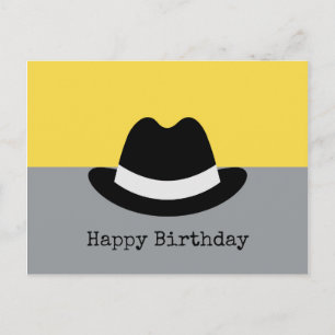 Modern Fedora Colorblock Geburtstag Postkarte