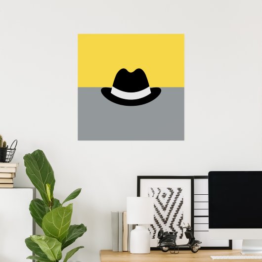 Modern Fedora Colorblock Poster (Heimbüro)
