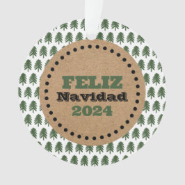Modern Feliz Navidad Christmas Tree Ornament
