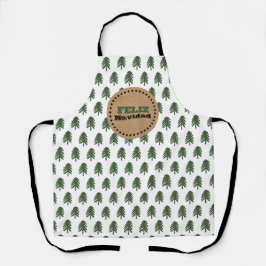 Modern Feliz Navidad Christmas Tree Schürze