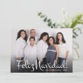 Modern Feliz Navidad Foto Feiertagskarte (Stehend Vorderseite)