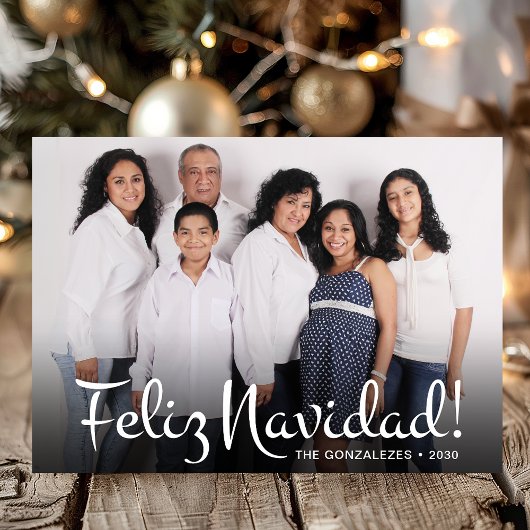Modern Feliz Navidad Foto Feiertagskarte