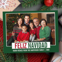 Modern Feliz Navidad Foto Green
