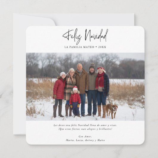 Modern Feliz Navidad Foto Weihnachten Rot (Vorderseite)