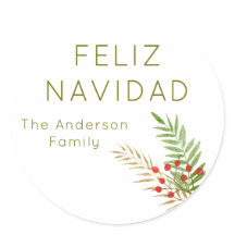 Modern Feliz Navidad Holly Spanisch Weihnachten