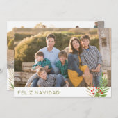 Modern Feliz Navidad Weihnachten 3 Foto (Vorne/Hinten)