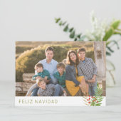 Modern Feliz Navidad Weihnachten 3 Foto (Stehend Vorderseite)