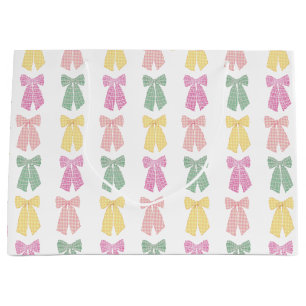 Modern Feminine Coquette Hair Bow Muster Große Geschenktüte
