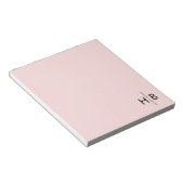 Modern Feminine Girly Pink Initial Monogram Notizblock (angewinkelt)