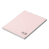 Modern Feminine Girly Pink Initial Monogram Notizblock (Rotiert)