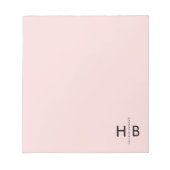 Modern Feminine Girly Pink Initial Monogram Notizblock (Vorderseite)